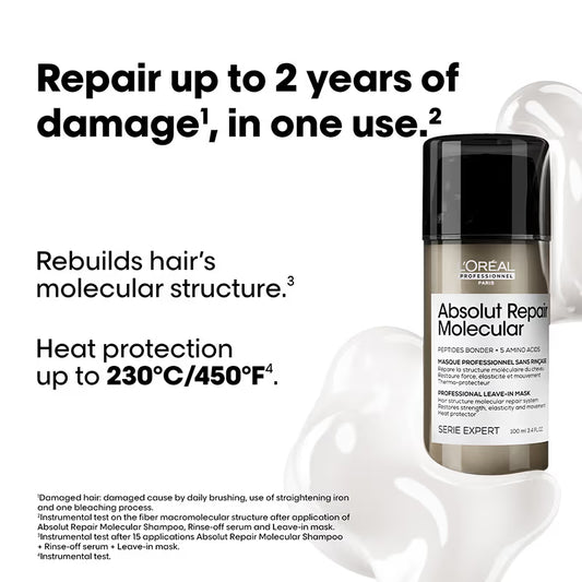 L'Oréal Professionnel Absolut Repair Molecular Deep Repairing Leave-In Cream For Very Damaged Hair