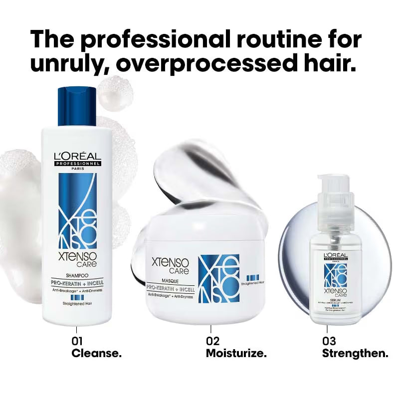 L'Oreal Professional Xtenso Care Shampoo for Frizz-Free, Smooth & Manageable Hair