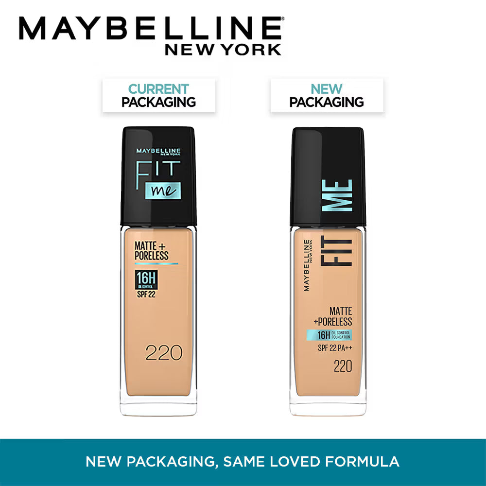 Maybelline New York Fit Me Matte+Poreless 16H Oil Control Foundation With SPF 22 PA++