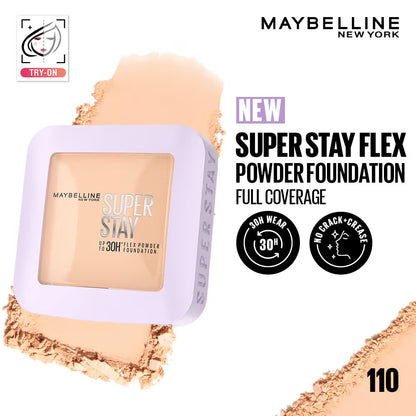 Maybelline New York Super Stay Flex Powder Foundation Compact-30H Full Cover-for Oily Skin