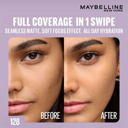 Maybelline New York Super Stay Flex Powder Foundation Compact-30H Full Cover-for Oily Skin