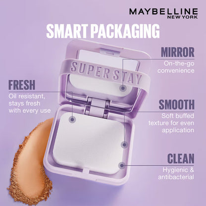 Maybelline New York Super Stay Flex Powder Foundation Compact-30H Full Cover-for Oily Skin