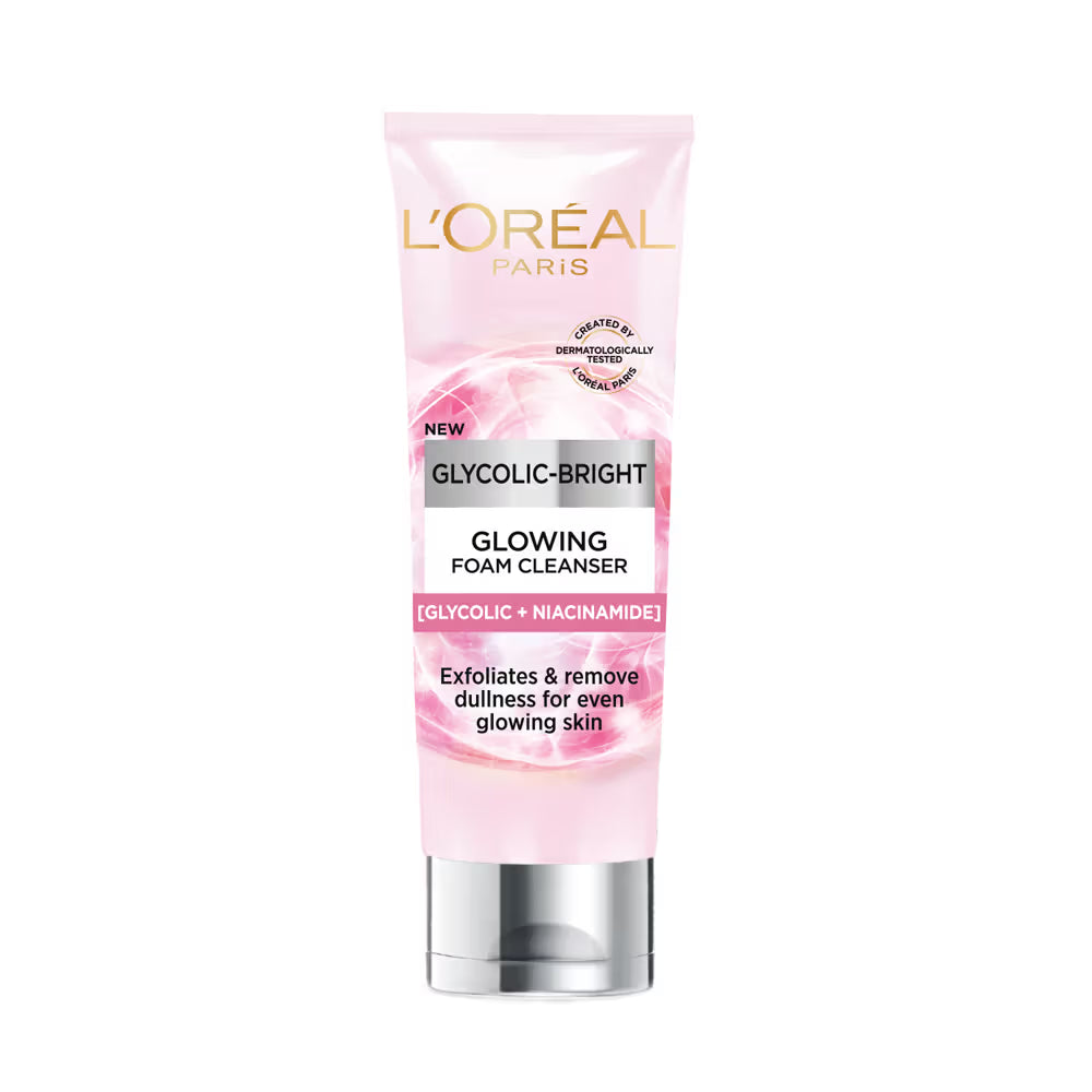 L'Oreal Paris Glycolic Bright Daily Foaming Face Cleanser With Glycolic Acid For Dull Skin