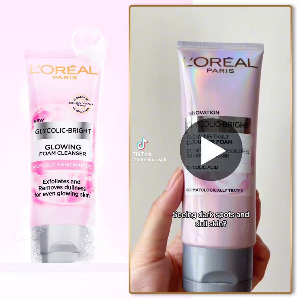 L'Oreal Paris Glycolic Bright Daily Foaming Face Cleanser With Glycolic Acid For Dull Skin