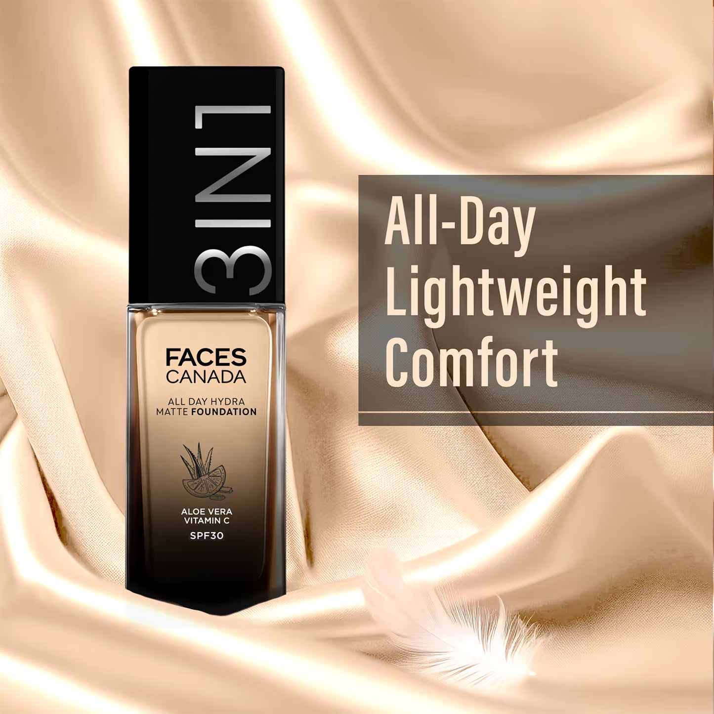 Faces Canada 3In1 All Day Hydra Matte Foundation + Moisturizer + SPF 30