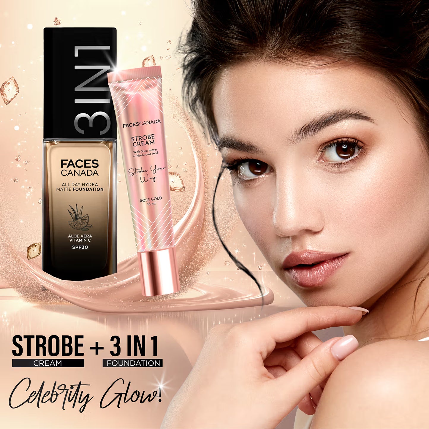 Faces Canada 3In1 All Day Hydra Matte Foundation + Moisturizer + SPF 30