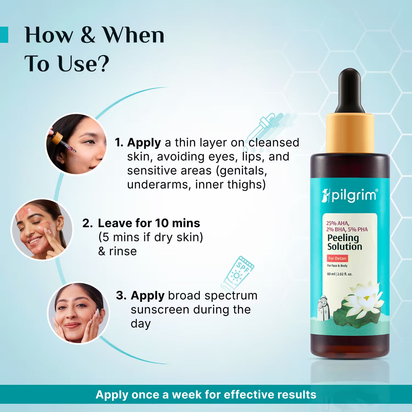 Pilgrim 25% AHA + 2% BHA + 5% PHA Peeling Solution Face Serum