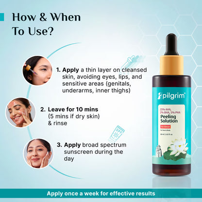 Pilgrim 25% AHA + 2% BHA + 5% PHA Peeling Solution Face Serum