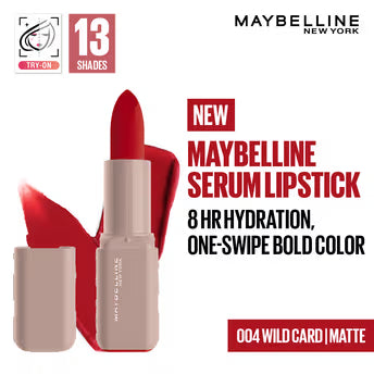 Maybelline Serum Matte Lipstick - 8Hr hydration, One-Swipe Bold Color