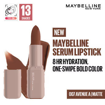 Maybelline Serum Matte Lipstick - 8Hr hydration, One-Swipe Bold Color