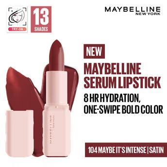 Maybelline Serum Matte Lipstick - 8Hr hydration, One-Swipe Bold Color