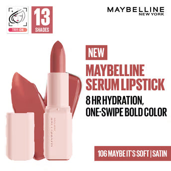 Maybelline Serum Matte Lipstick - 8Hr hydration, One-Swipe Bold Color