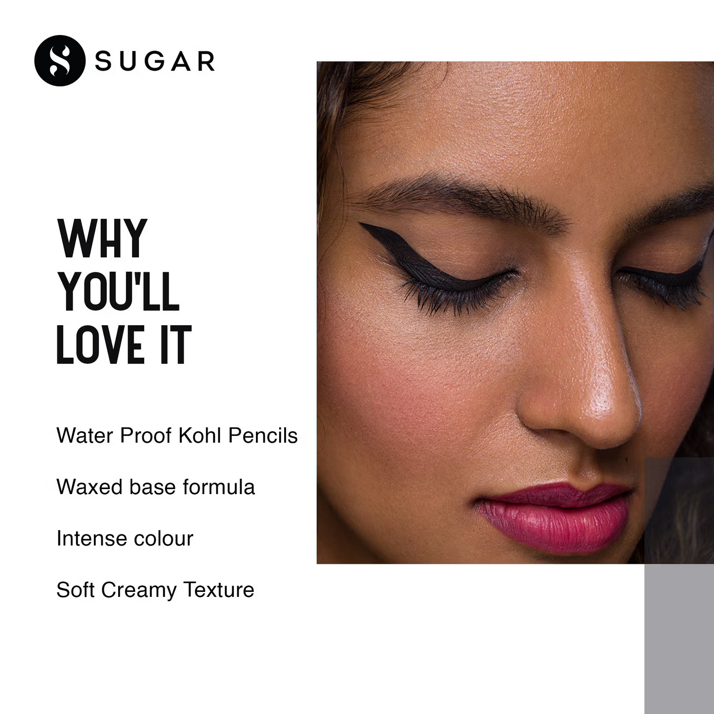 SUGAR Stroke Of Genius Heavy Duty Kohl With Free Sharpener
