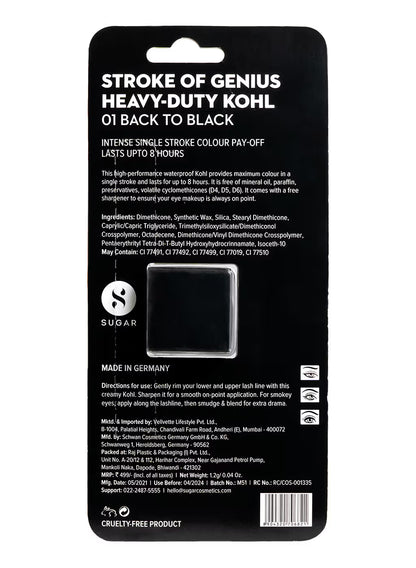 SUGAR Stroke Of Genius Heavy Duty Kohl With Free Sharpener