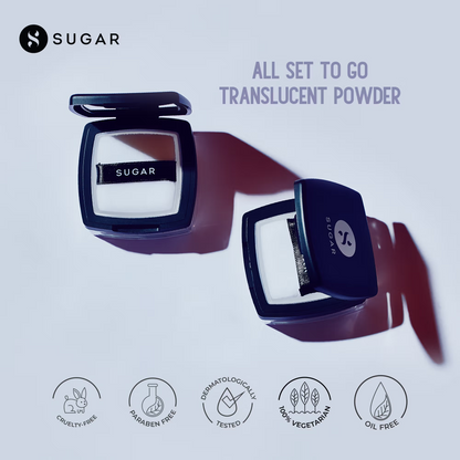 SUGAR All Set To Go Translucent Powder For Face|Setting Loose Powder |Lightweight| Matte Finish