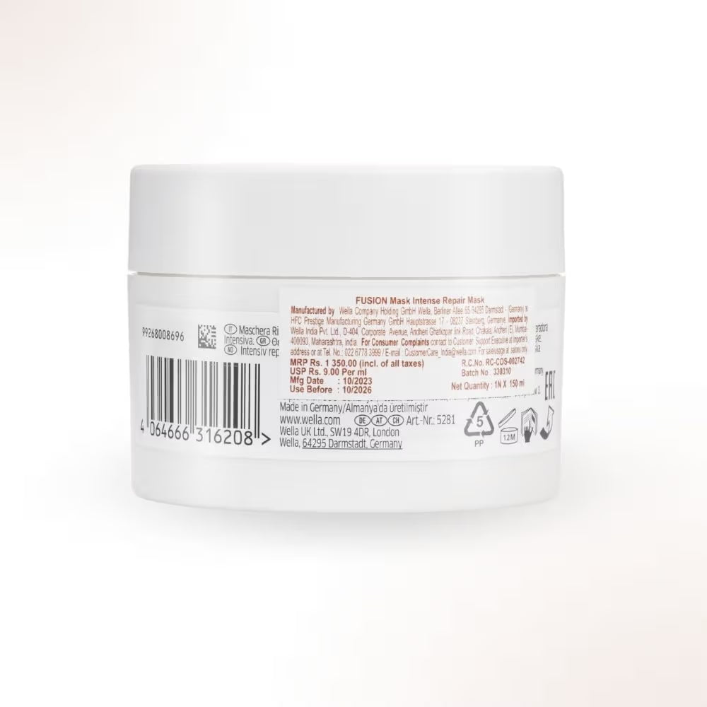 Wella Professionals Fusion Intense Repair Hair Mask For Frizzy & Damaged Hair