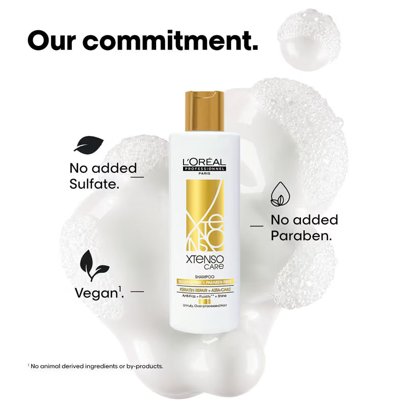L'Oreal Professionnel Xtenso Care Sulfate-Free Shampoo, Frizz-Free & Shiny Hair With Pro-Keratin