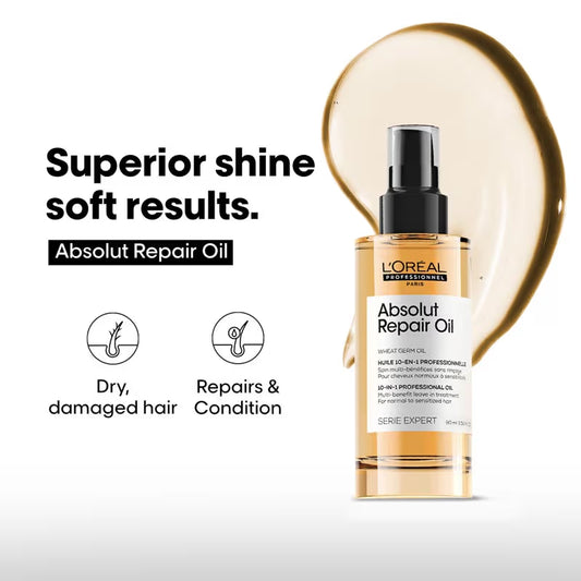 L'Oréal Professionnel Absolut Repair 10-in-1 Multi-Benefit Hair Serum For Dry And Damaged Hair