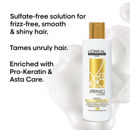 L'Oreal Professional Xtenso Care Sulfate-Free Shampoo for Frizz-Free, Shiny & Manageable Hair - 250ml