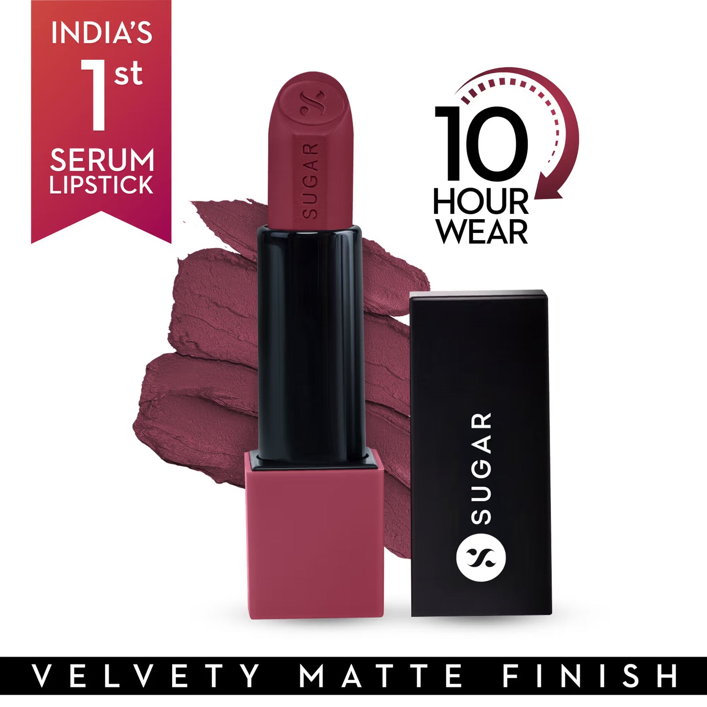 SUGAR Glide Peptide Serum Lipstick with Vitamin E |1 Swipe Full Coverage