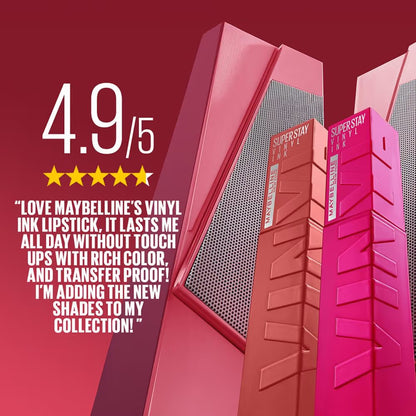 Maybelline New York Super Stay Vinyl Ink Liquid Lipstick, Instant Shine Lasts Up To 16H