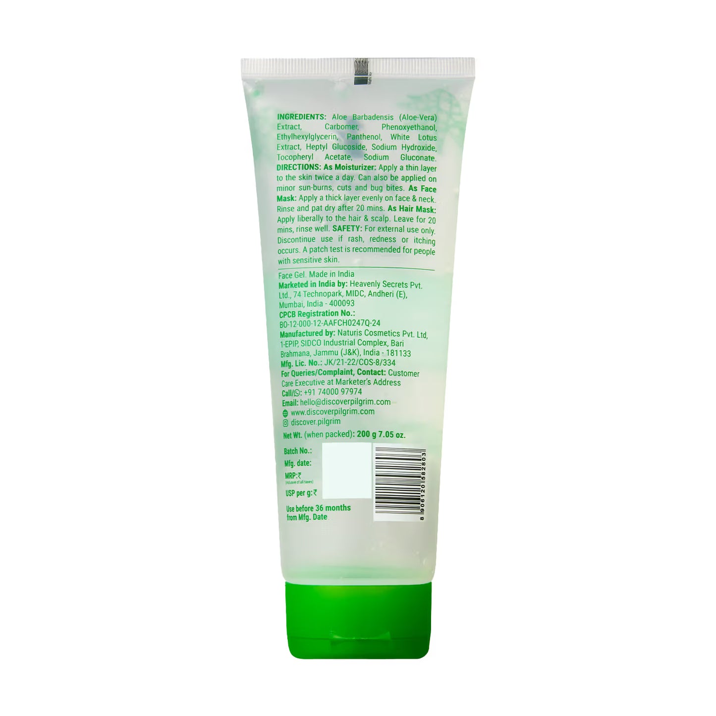 Pilgrim Aloe Vera Gel with Vitamin E For Glowing Skin & Hair