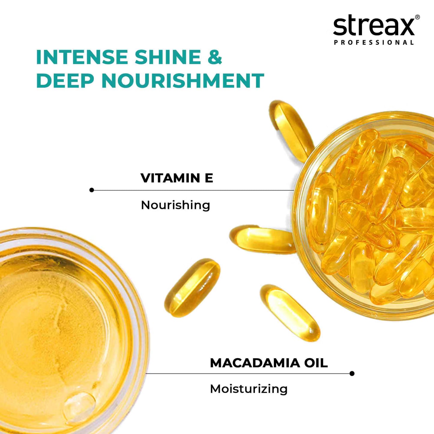 Streax Professional Vitariche Gloss Hair Serum for Frizz Control & Shine with Vitamin E