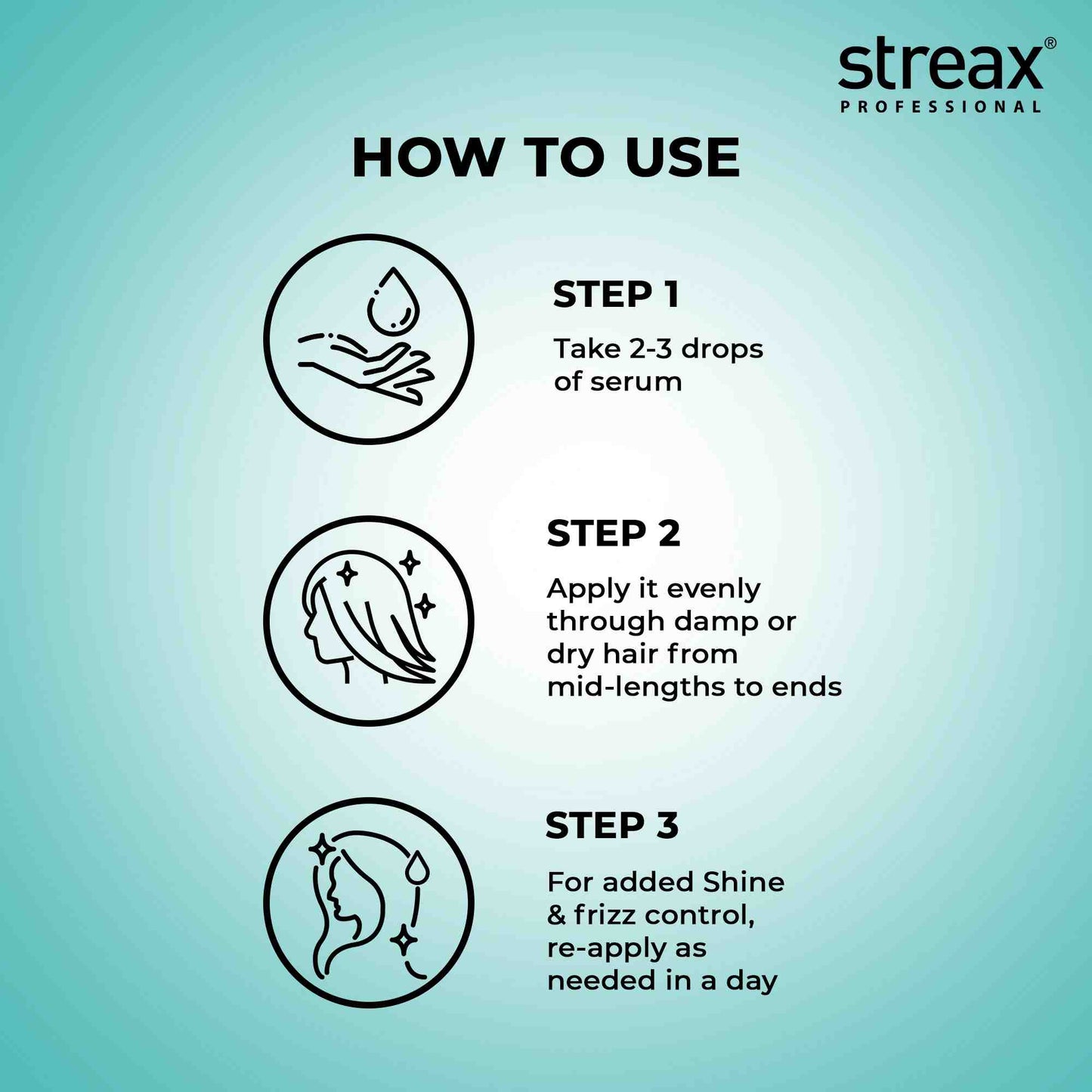 Streax Professional Vitariche Gloss Hair Serum for Frizz Control & Shine with Vitamin E