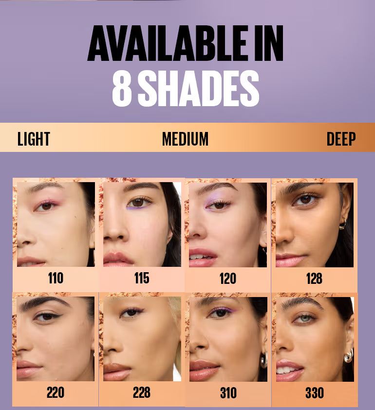 Maybelline New York Super Stay Flex Powder Foundation Compact-30H Full Cover-for Oily Skin