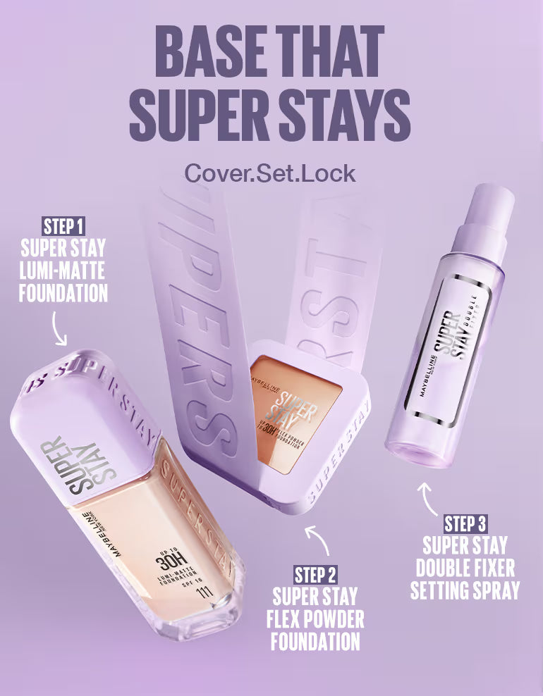 Maybelline New York Superstay Double Fixer, Double Fixing Polymers For 2X Longwear + 24H Hydration