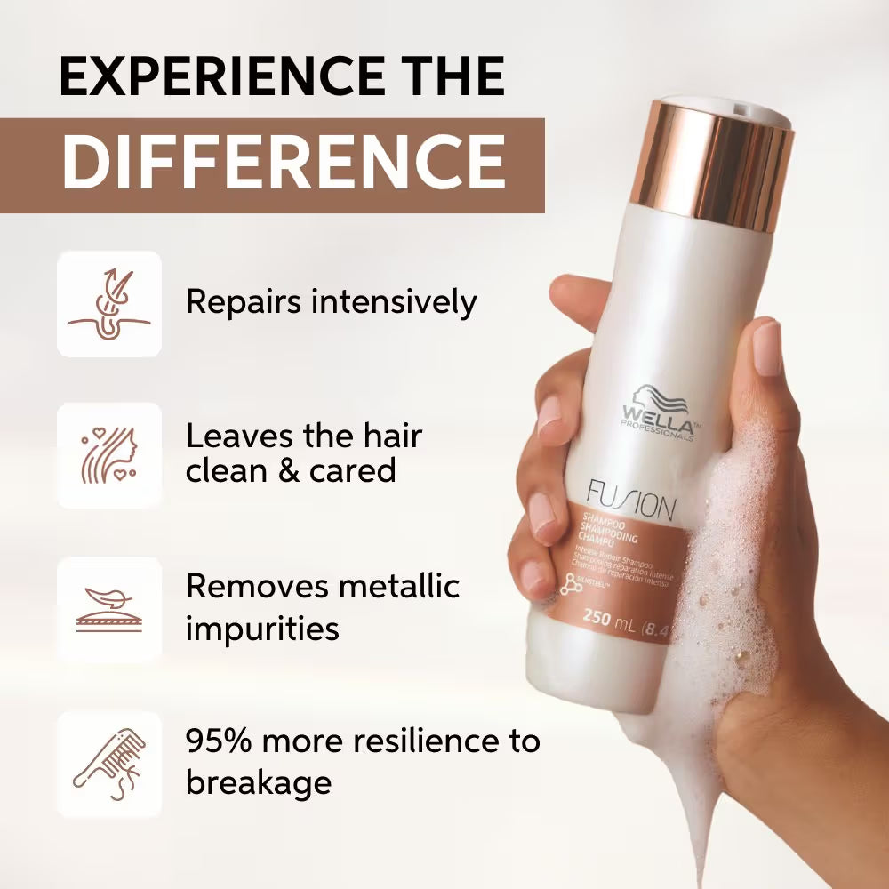 Wella Professionals Fusion Intense Repair Shampoo For Frizzy And Dry, Damaged Hair