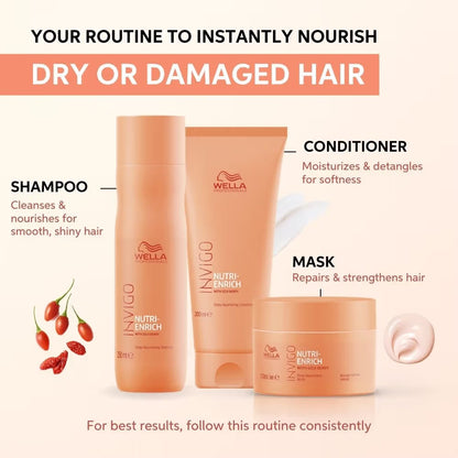 Wella Professionals Invigo Nutri Enrich Shampoo For Frizzy & Dry, Damaged Hair