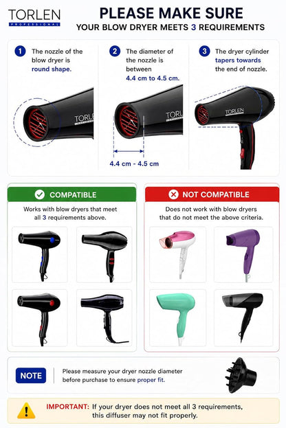 TORLEN Professional Hair Dryer Diffuser D-01