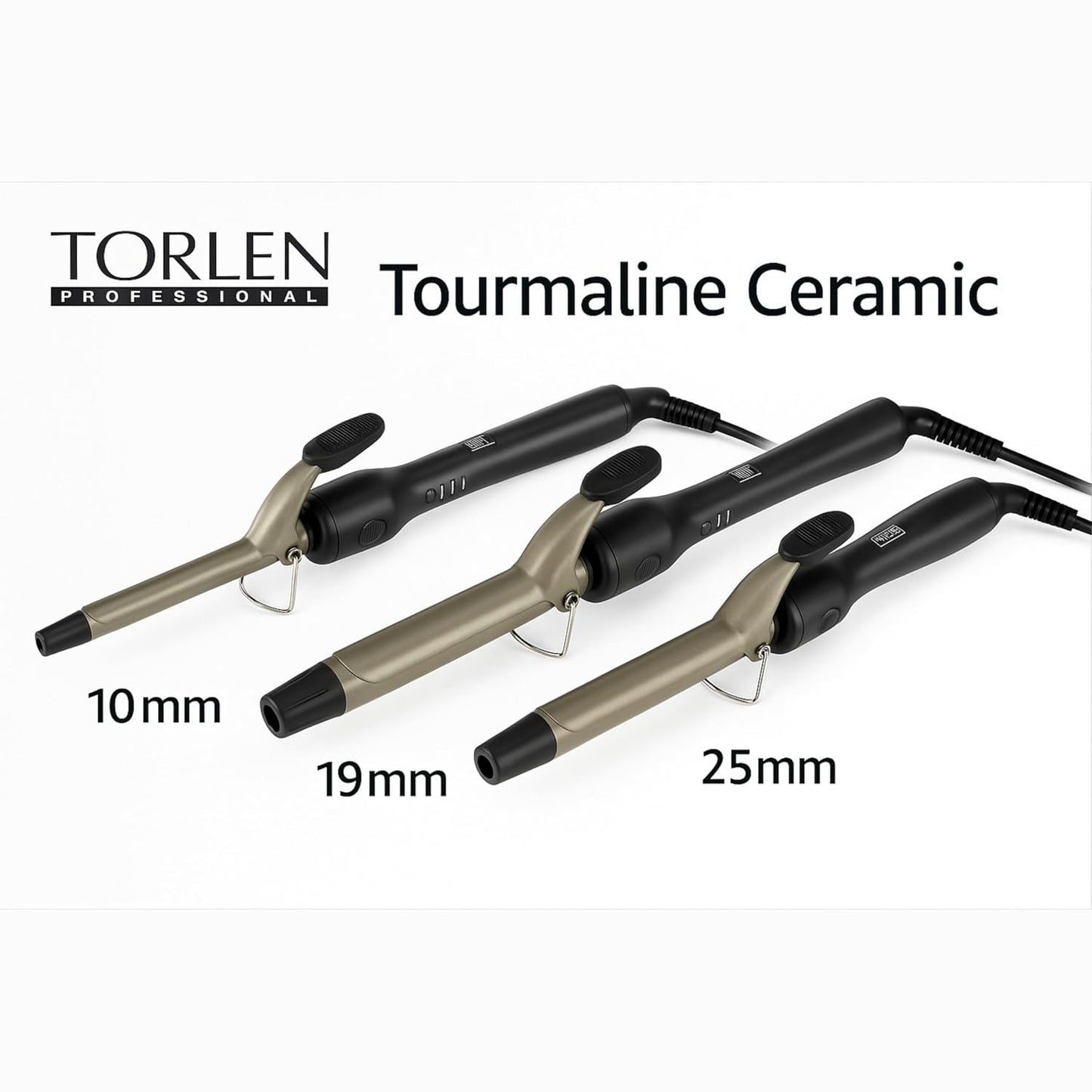 Torlen Professional Hair Curler Iron 10mm with Temperature Controller | Extra Long Barrel | Extra defined tight curls