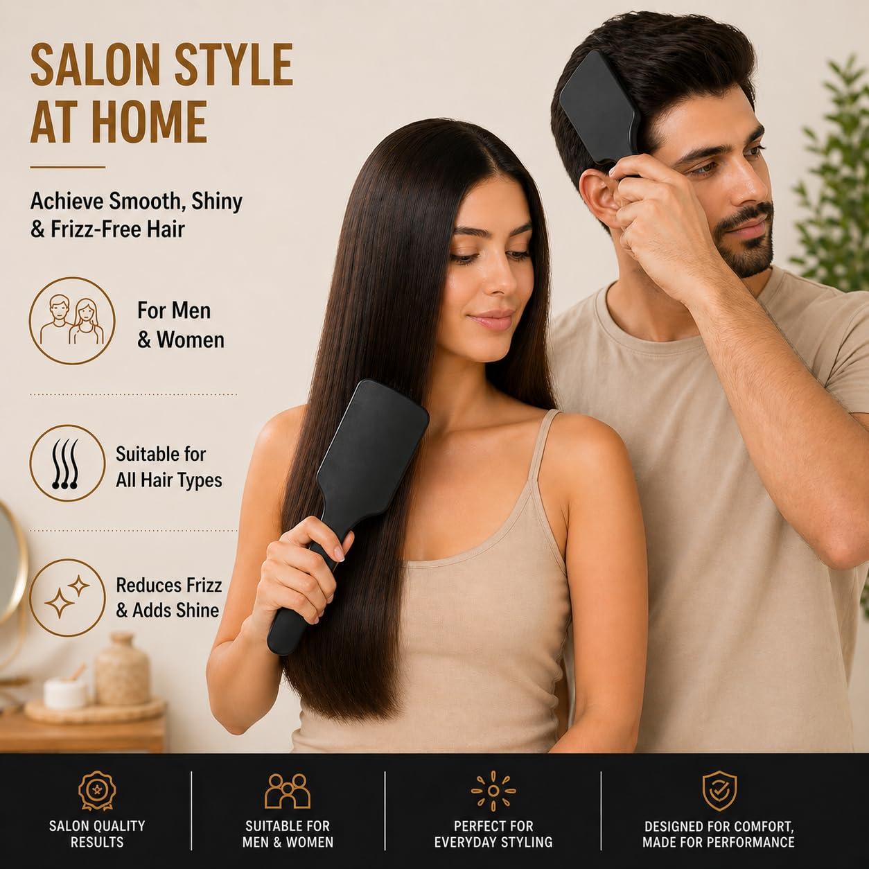 TORLEN Professional Paddle Hairbrush PB002