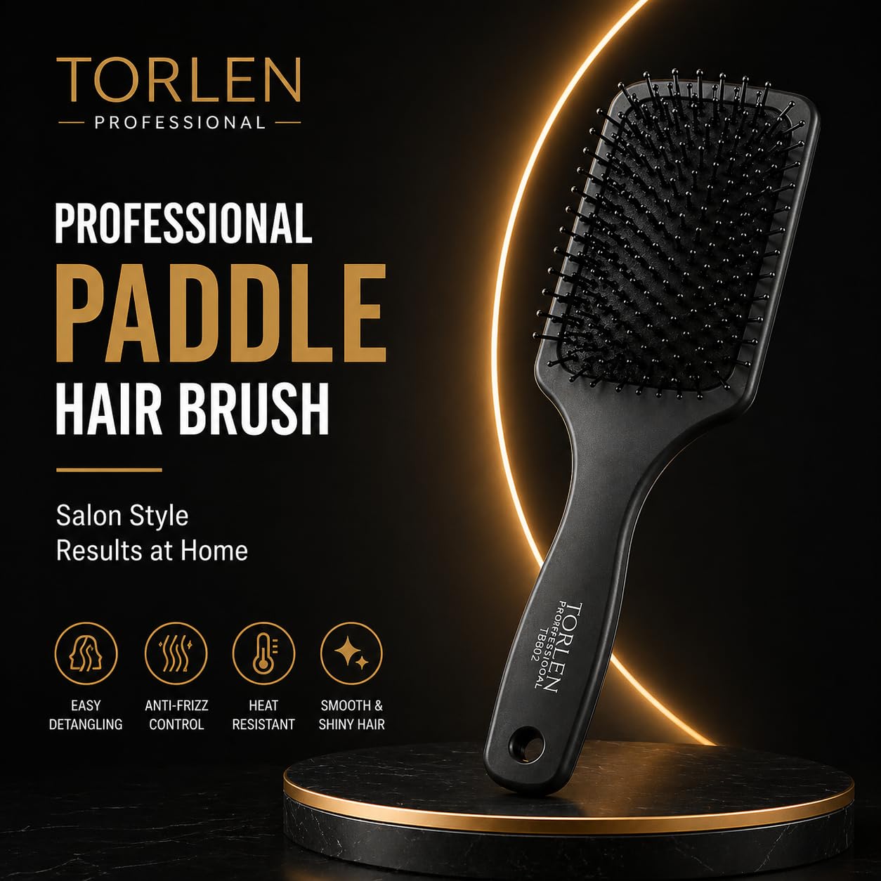 TORLEN Professional Paddle Hairbrush PB002