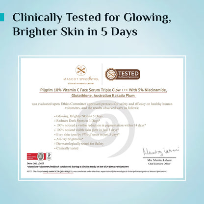 Pilgrim 10% Vitamin C Face Serum For Daily Brightness 5% Niacinamide