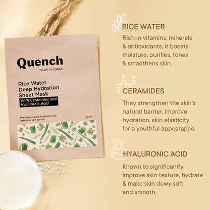 Quench Sheet Mask Deep Hydration - Rice Water