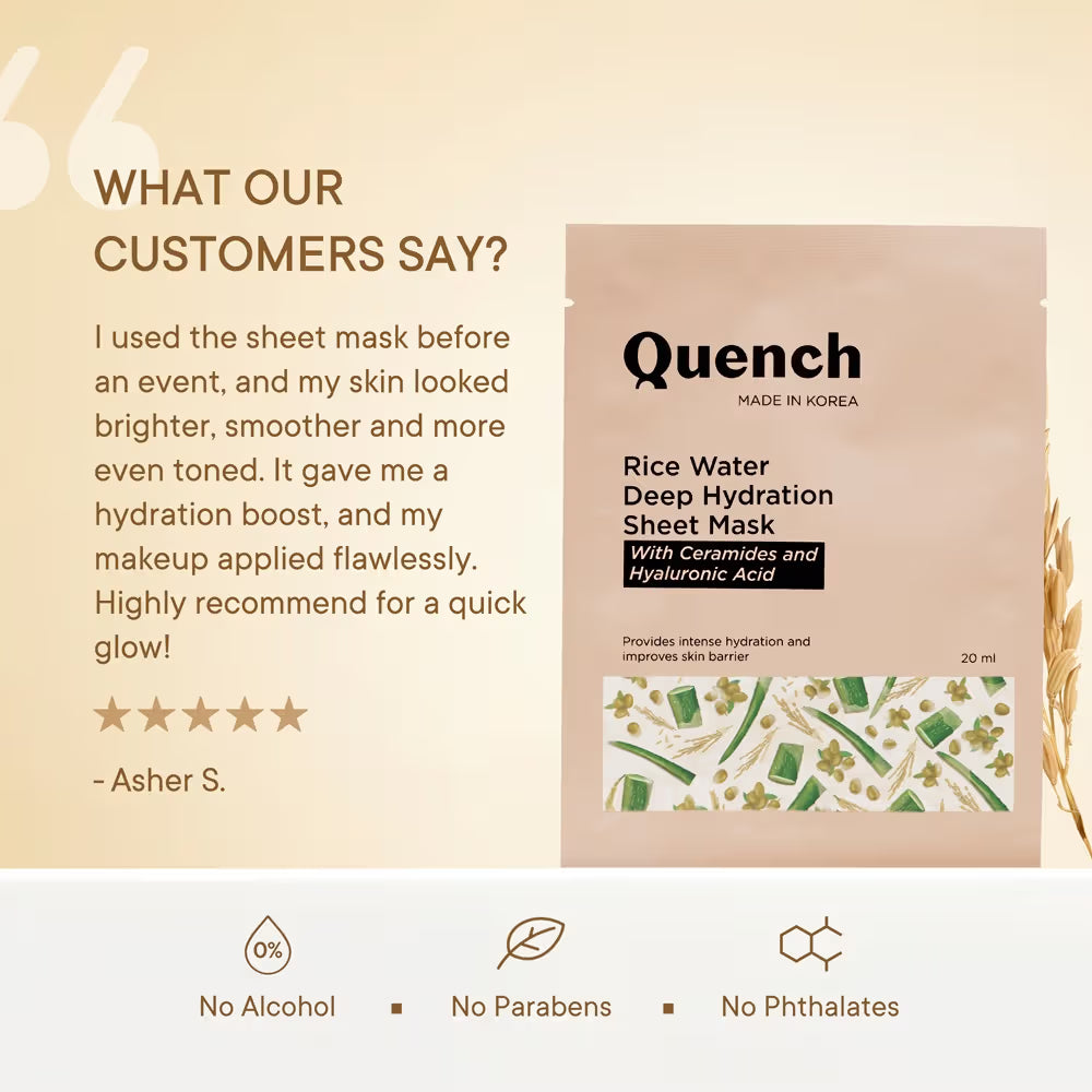 Quench Sheet Mask Deep Hydration - Rice Water