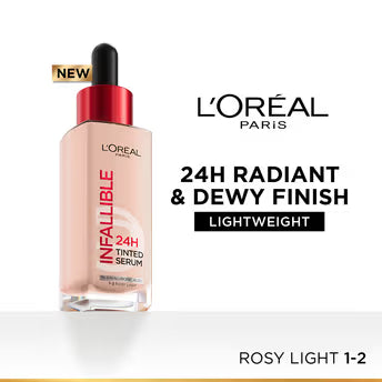 L’Oreal Paris Infallible 24H Tinted Serum Foundation, Lightweight, Dewy & Radiant