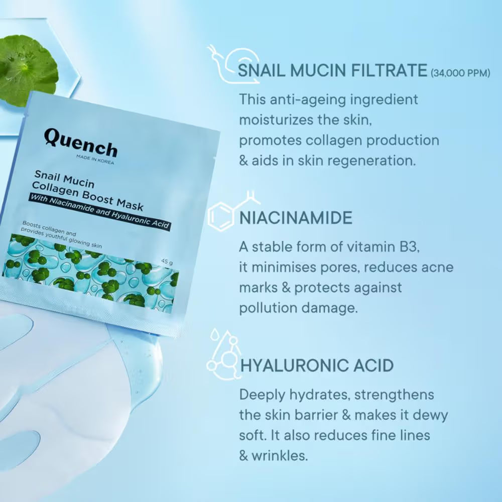 Quench Snail Mucin Collagen Boost Mask