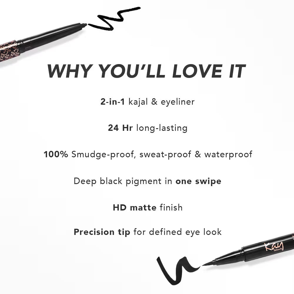 Kay Beauty Intense Black 24H Kajal Eyeliner Duo