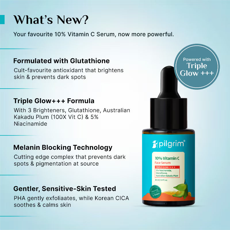 Pilgrim 10% Vitamin C Face Serum For Daily Brightness 5% Niacinamide