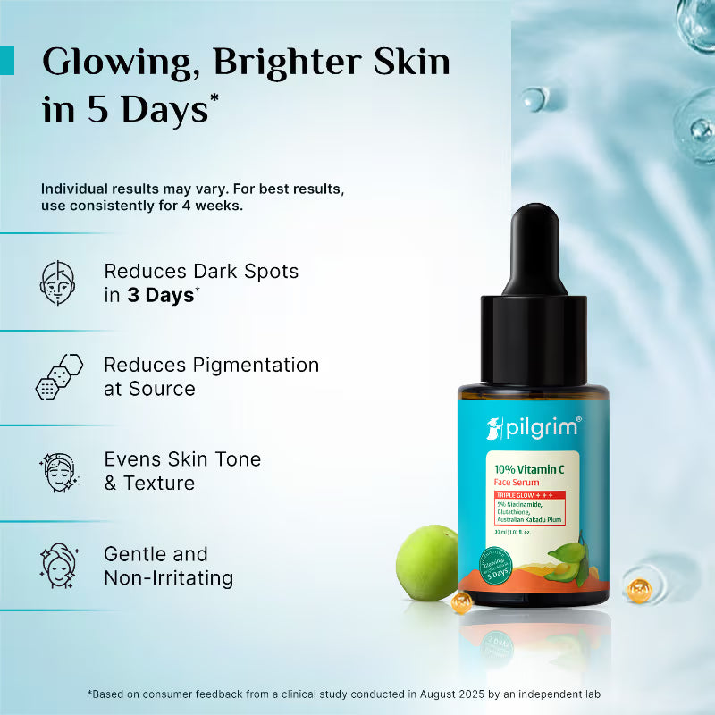 Pilgrim 10% Vitamin C Face Serum For Daily Brightness 5% Niacinamide