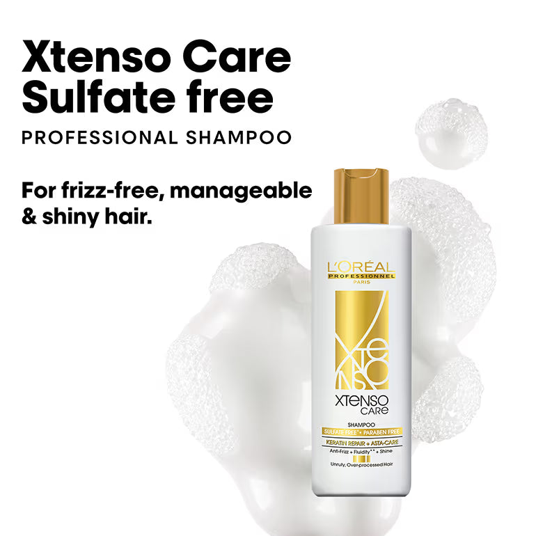 L'Oreal Professionnel Xtenso Care Sulfate-Free Shampoo, Frizz-Free & Shiny Hair With Pro-Keratin