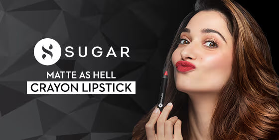 SUGAR Matte As Hell Crayon Lipstick With Free Sharpener,Lasts Up To 8+ Hours