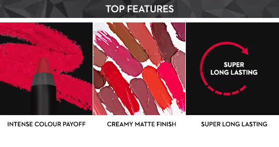 SUGAR Matte As Hell Crayon Lipstick With Free Sharpener,Lasts Up To 8+ Hours