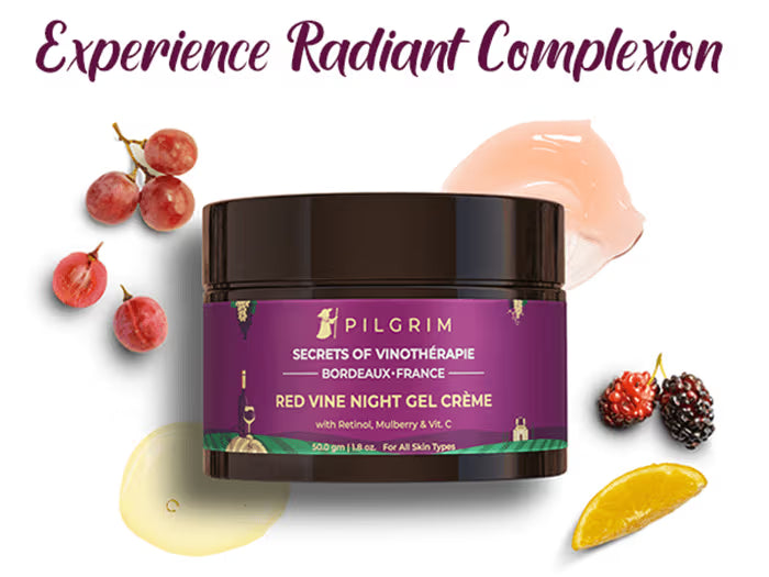 Pilgrim Red Vine Night Gel Creme with Retinol Mulberry