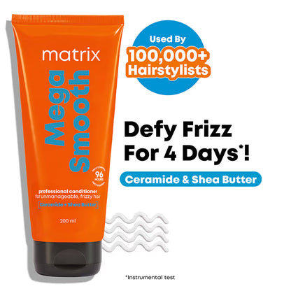 Matrix Mega Smooth Anti-Frizz Conditioner with Shea butter- 4-Days Frizz Control