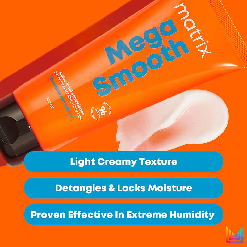 Matrix Mega Smooth Anti-Frizz Conditioner with Shea butter- 4-Days Frizz Control